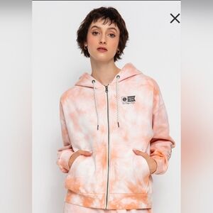 Salty Crew Women's Pink Tie-Dye Zip Hoodie